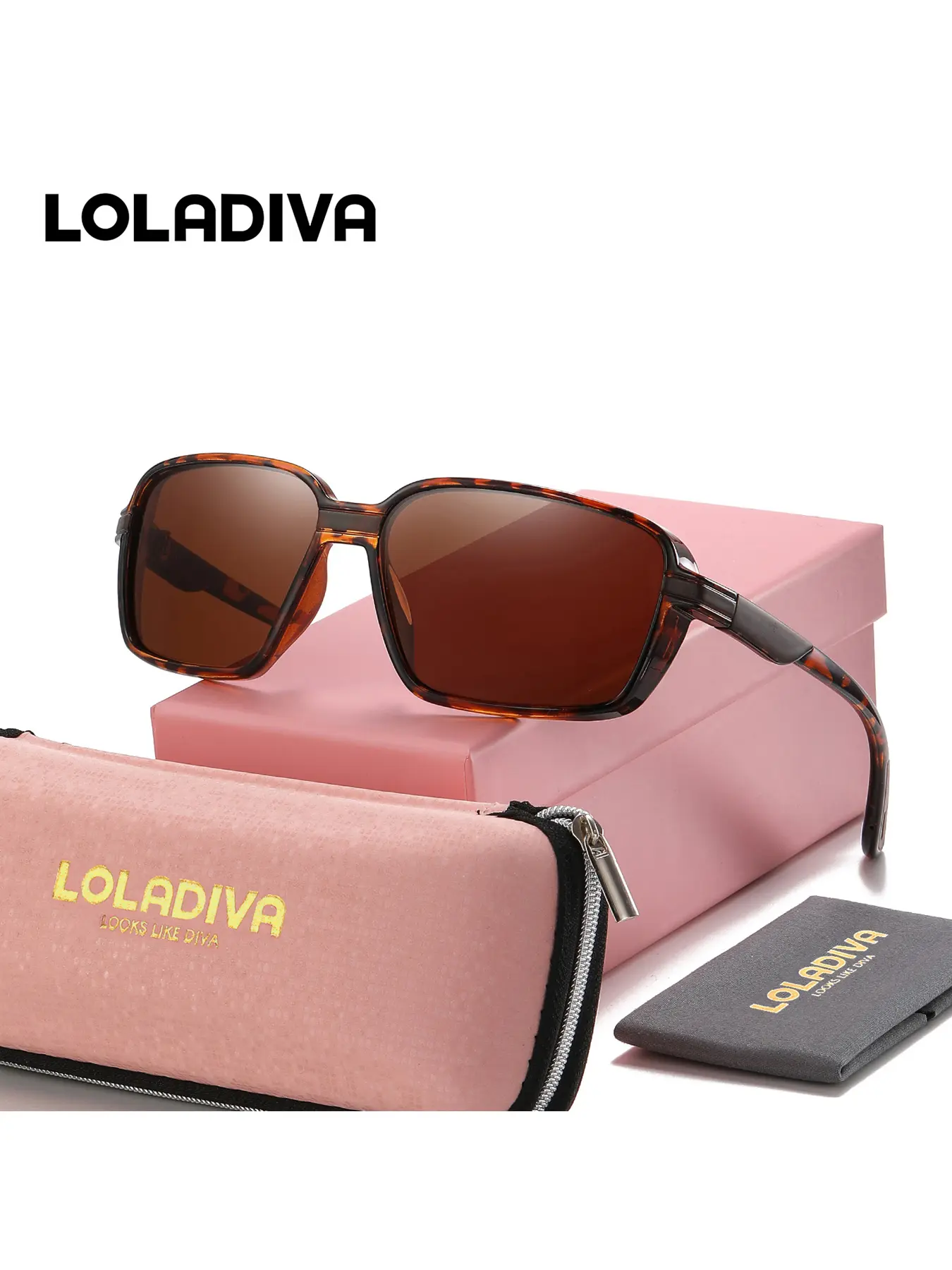 LolaDiva 1 Piece Unisex Quiet Luxury Full Frame Sunglasses For Every Occasion Square Frame Sunglasses UV400