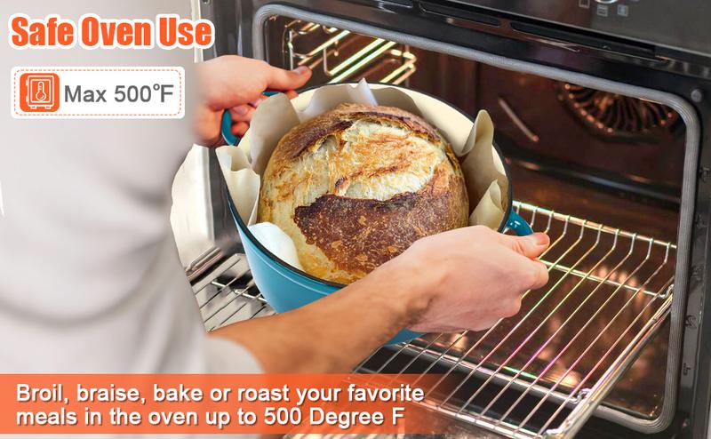 Elf Grill 7-Piece Enameled Cast Iron Cookware Set Nonstick Dutch Oven Frying Pan Skillet & Saucepan with Lids Oven Safe to 500°F All Stovetop Compatible Healthy Kitchenware for Sourdough Bread Baking Casserole & Modern Cooking