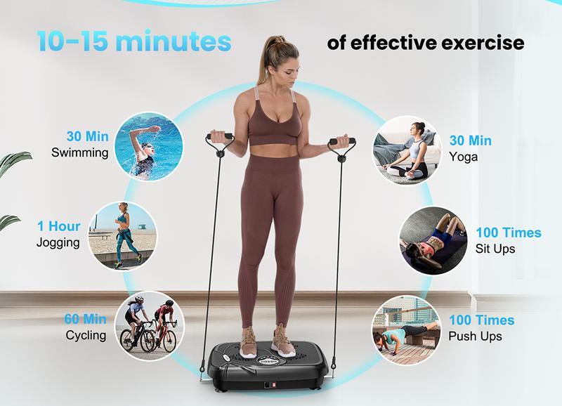 Vibration Plate, Fitness Platform Exercise Machine, Vibrating Lymphatic Drainage, Shaking Full Body Shaker Workout Vibrate Stand Shake Board Sport Gym for Women Men Walking Pad Treadmill Portable Pedal