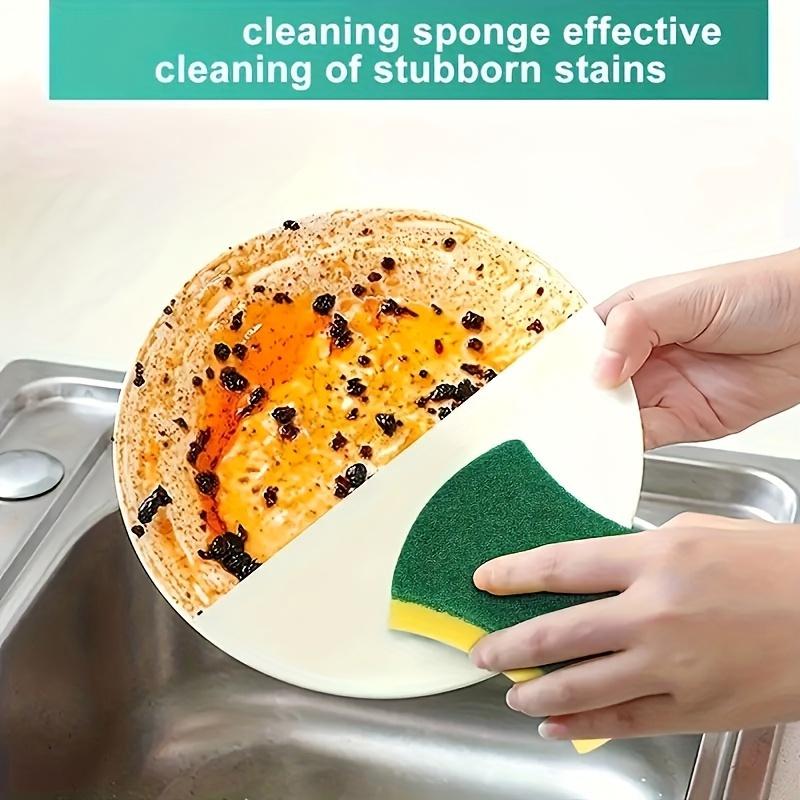 12pcs, Dishwashing High Density Sponge Magic Scrubbing Dishware Artifact Brush Bowl Cleaning Absorbent Sponge Block Scouring Pad, Kitchen Stuff, Kitchen Cleaning Gadget