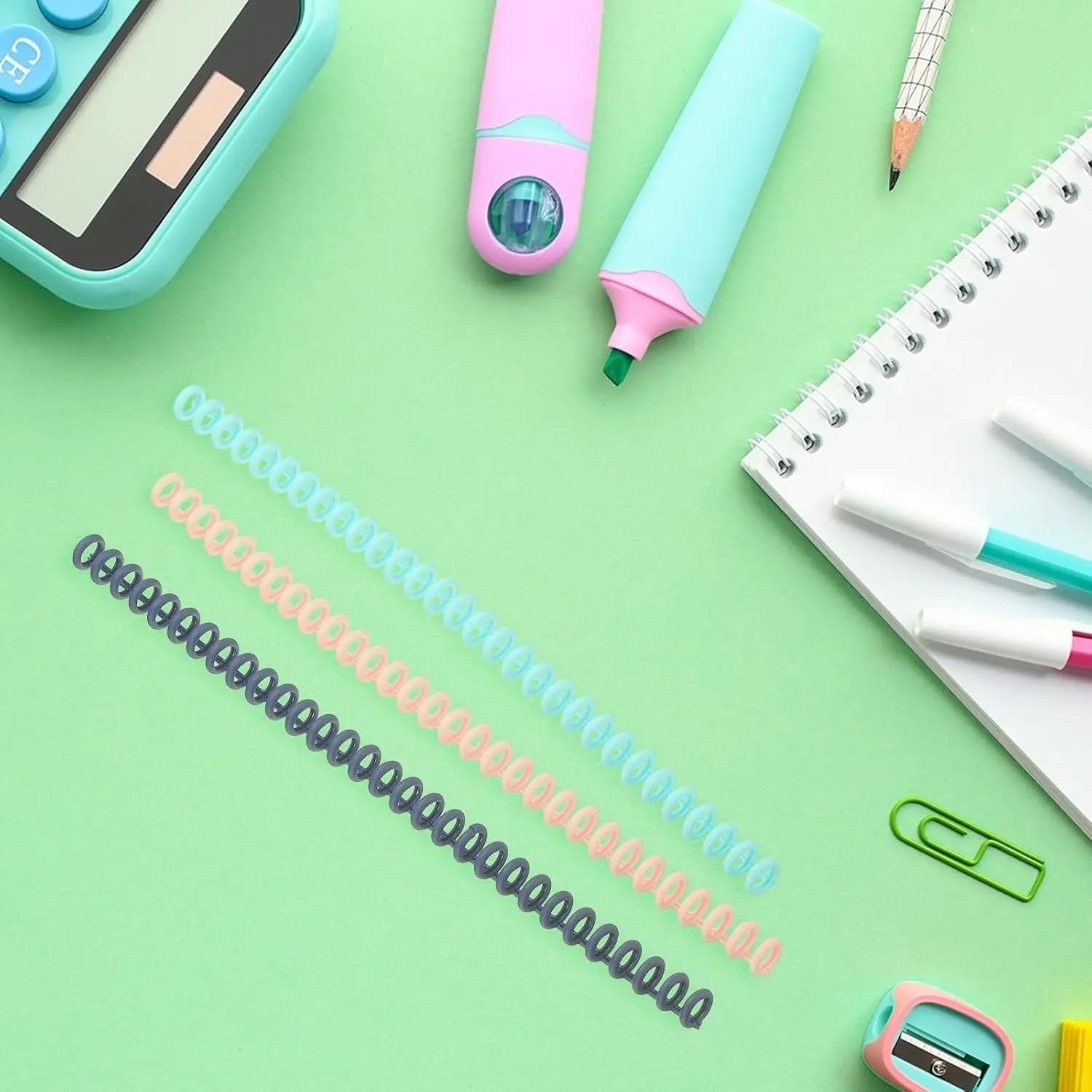 5 Counts Colorful Plastic Comb Binding Spine – 30-Ring Book Binder for Reports, School & Office Documents