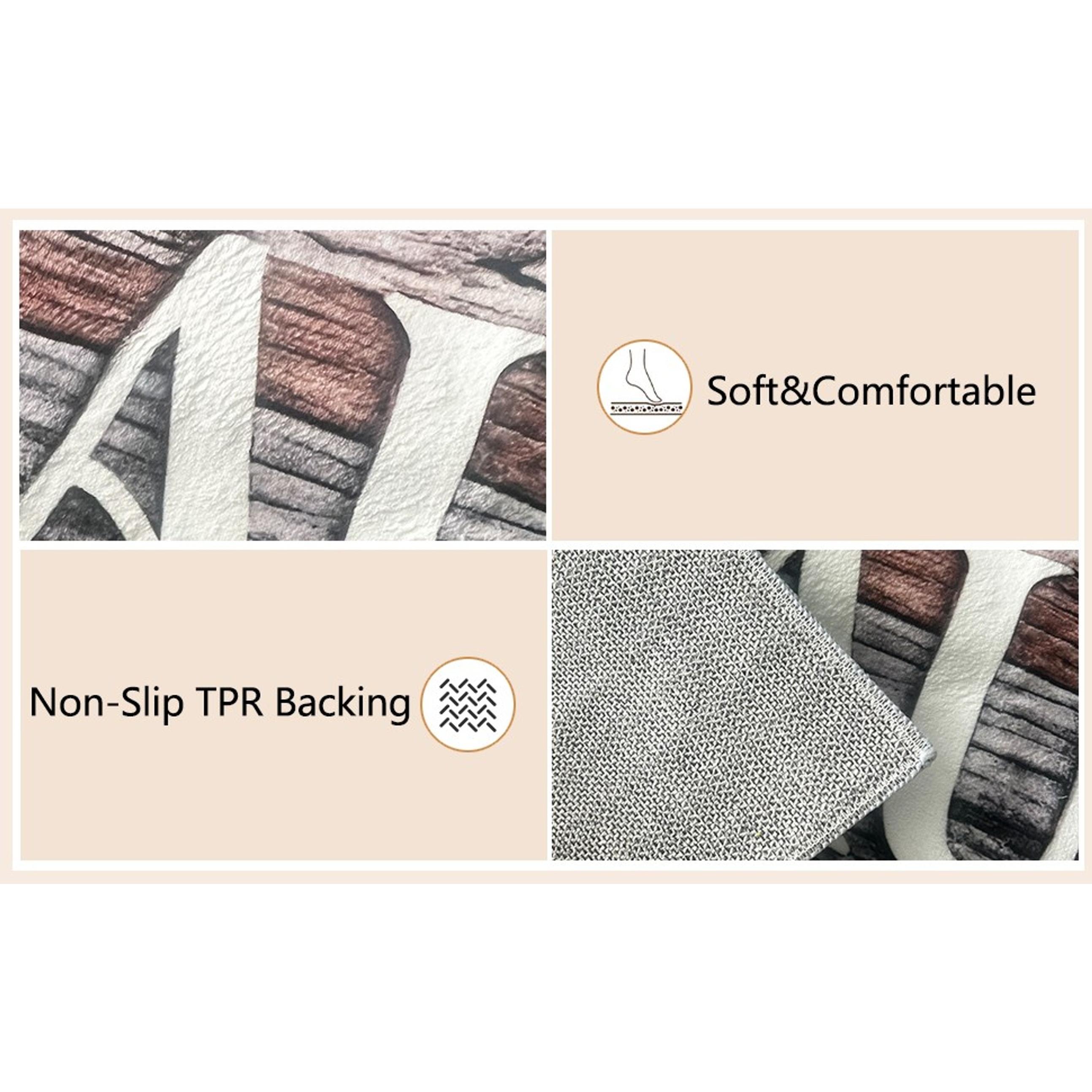 Brown Wood Non Slip Laundry Room Rug Runner 20" x 59" Washable Farmhouse Kitchen Bathroom Area Rug MatGift