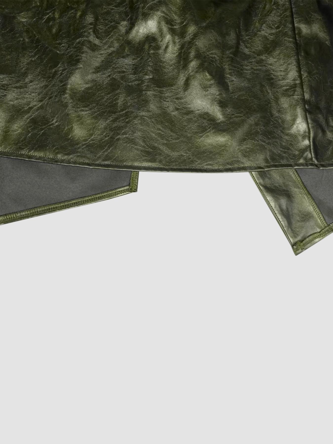 Women's Leather Patchwork Casual Knit Long Sleeve Dress, Fitted Style, Moderate Fabric Thickness, All Seasons Wear