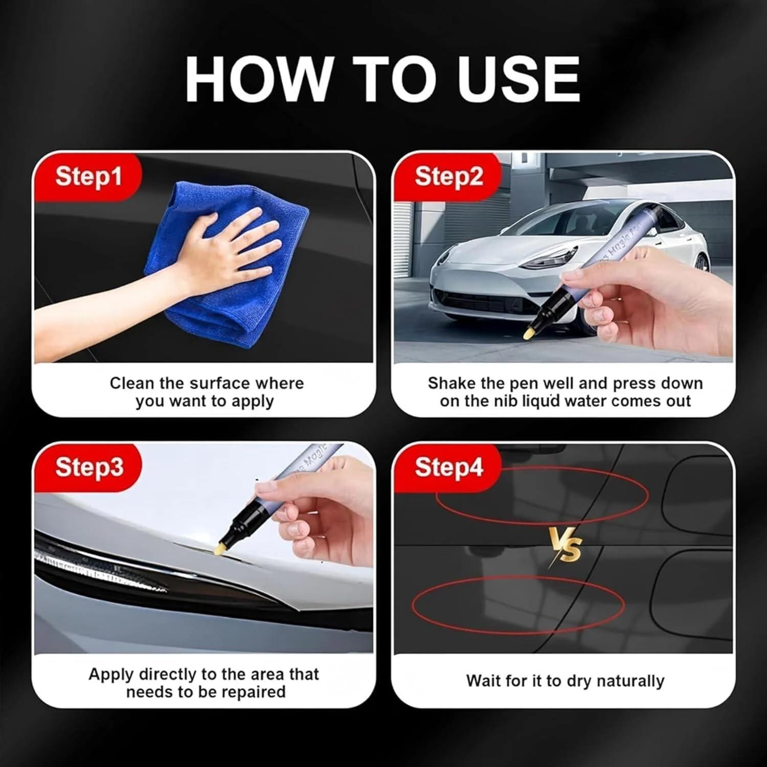 Magic Car Scratch Remover Pen, agic Pen for Car Scratches, Auto Paint Scratch Pens, Quick Fix Scratch Repair for Vehicle Paint, 2026 New Car Paint Repair Pen, Portable Auto Scratch Remover for Garage and Home Use, Universal Car Touch Up Pen for Drivers