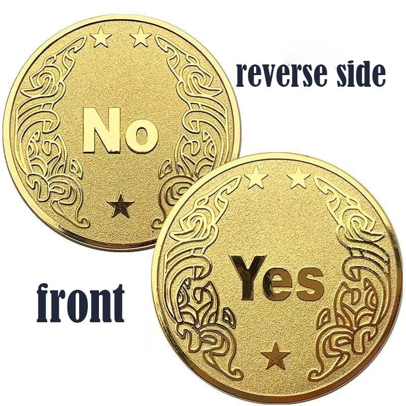 2 New Yes or No Decision Coins, Alloy Material, Lucky Wish Coin, Creative Gift Memorial Coin, Unique High-End Gift