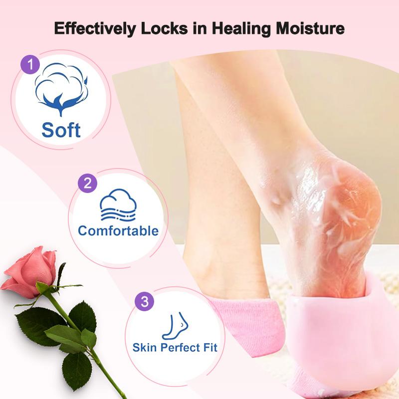 Moisturizing Socks, 1 Pair Moisturizing Gel Socks，Soft Feet Moisturizer Spa & Pedicure Socks for Dry Cracked Heels, Calluses,Gel Spa Socks for Repairing (Blue/Pink), Christmas gift