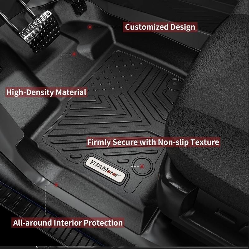 OEDRO Floor Mats for Toyota Tacoma 2016-2023 Automatic ONLY, Custom Fit Tacoma Car Mats, All-Weather TPE Front and Rear Row Floor Liners, Black all  weather  floor  mats cargo mat fit