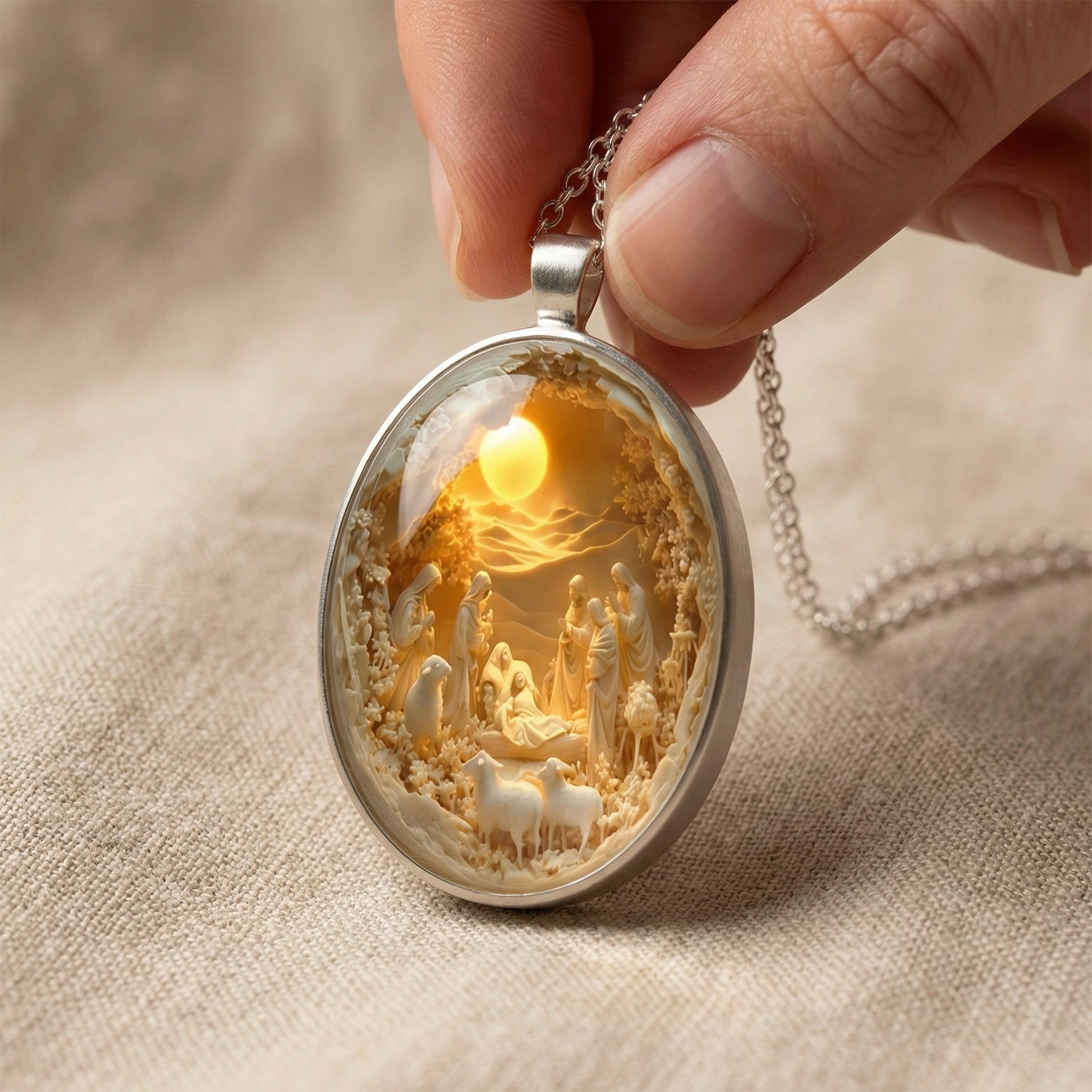 Jesus Birth Necklace for Christian Believers, Ideal for Daily Wear and Special Occasions, Perfect Gift for Faithful Followers