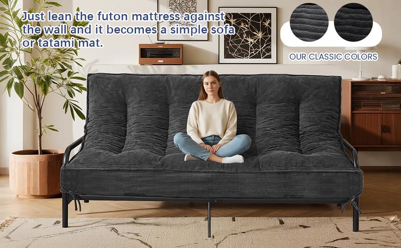 Winzoo 8”Thick Japanese Mattress Compressed Futons Sofa,Sleeper Couch Sofa Bed for Adults,Pets Roll Up Folding mat Durable Memory Foam Kids Floor mat