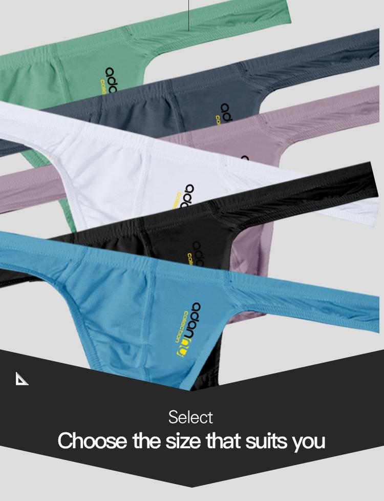 6pcs Men's Thong Panties Ultra-Sexy Seamless Non-Shift Modal Lightweight Bikini Erotic Trousers, 6 Pairs Set, All Seasons