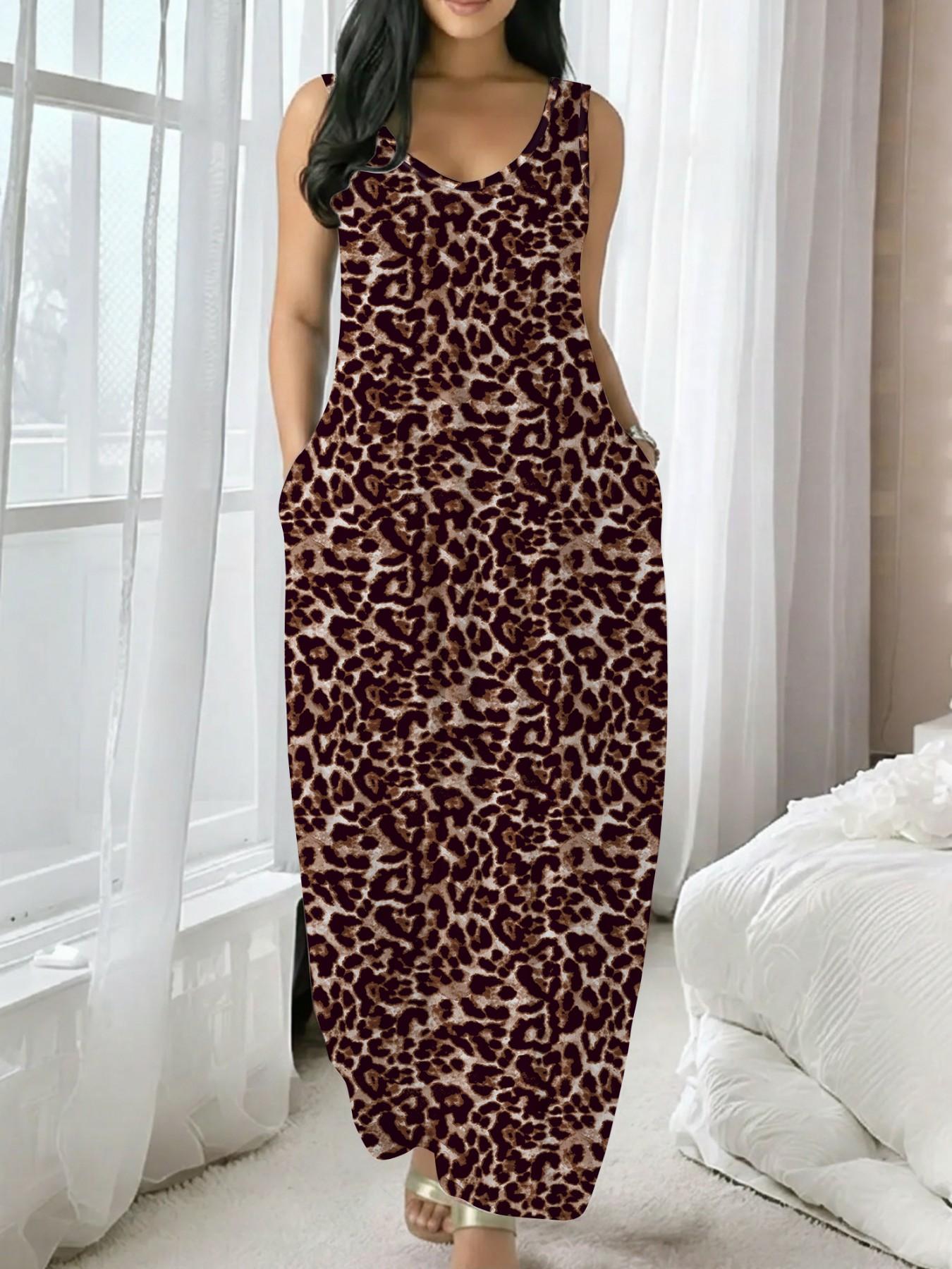 Summer Casual Sleeveless Backless Long Dress with Pockets, Loose Fit Comfortable Slimming Home Wear, Versatile Everyday Summer Casual Sleeveless Backless Long Dress with Pockets, Loose Fit Comfortable Slimming Home Wear, Versatile Everyday