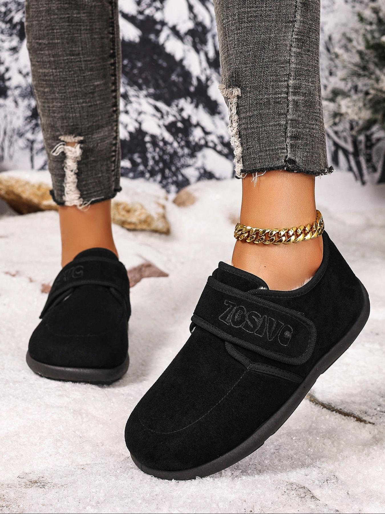 Women's Plus Size Casual Snow Boots, Winter Warm Boots, Warm Comfortable Short Booties, Easy Slip-On Wide Fit, Lightweight Fashion for Indoor Outdoor Travel