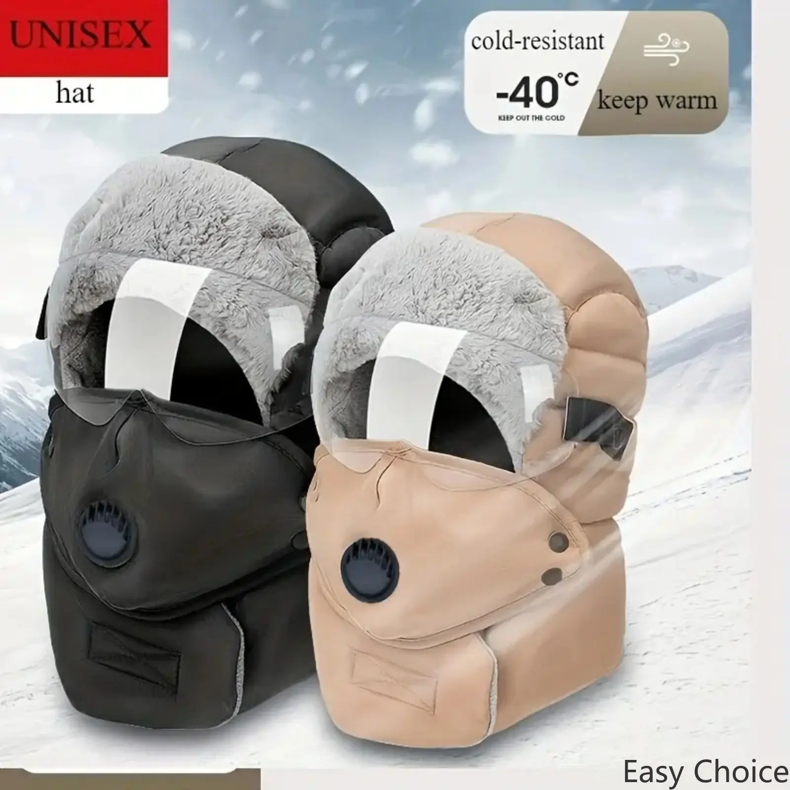 Winter Windshield Mask, with - Breathable, Warm, Safe, Suitable for Electric Bike Riding, Machine Washable, Winter Headwear|Lined Face Mask|Machine Washable Face Mask