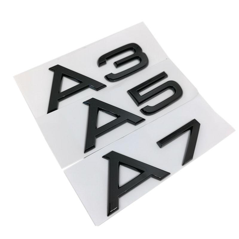 1.8T 2.0T 3.0T 3.2 3.6 4.2 A3 A5 A7 A4L A6L A8L Letter Number Chrome Emblem Car Trunk Discharge Capacity Badge Logo 3D Sticker