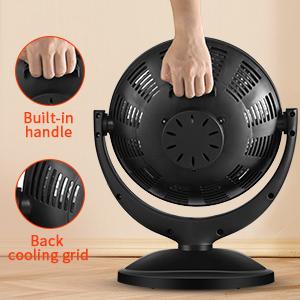 Space Heater, Portable Heater Electric Ceramic Small Heater Indoor Use Oscillating Radiant Dish Heater Overheat Protection Quiet with Adjustable Tilt for Home or Office, 800W Black
