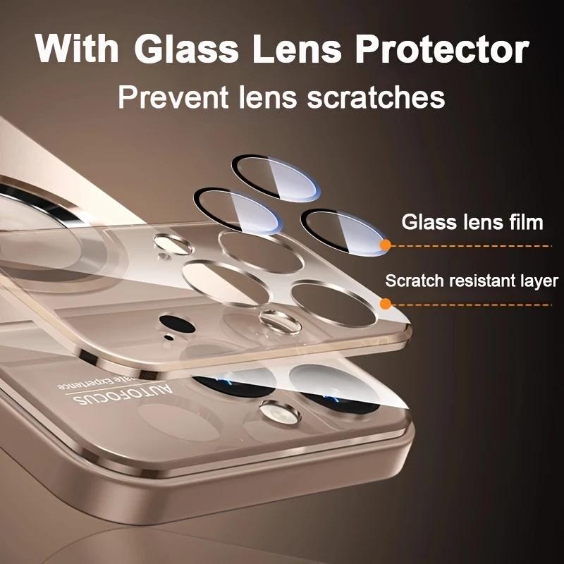 New large window instant 17 magnetic matte iPhone case - shockproof glass camera lens protection, with magnetic wireless charging function - suitable for iPhone 17 16 15 14 13 12 11 Pro Max Plus men's and women's protective cases Accessories Cover