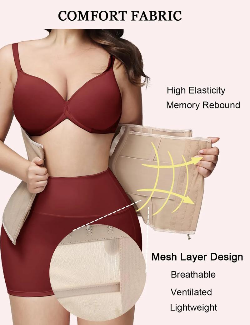 ChicCurve Shape Waistline Underbust Corsets for Women Wrap Workout Fitness Belt Waist Shaper Cinchers Tummy Control Shapewear Postpartum Bodysuit Black Fitted Minimalist