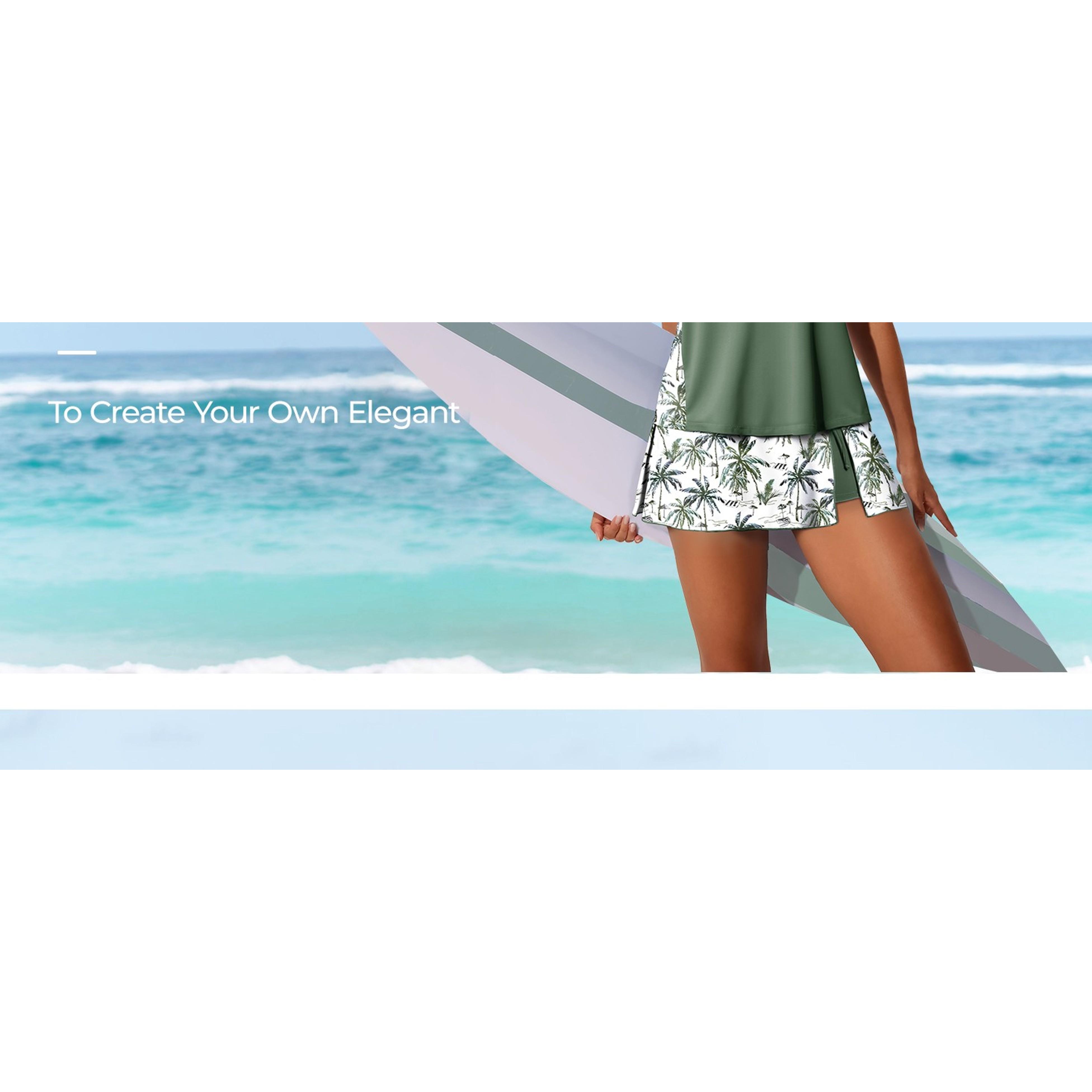 Women's Modest Tankini Swimsuit with Tummy Coverage