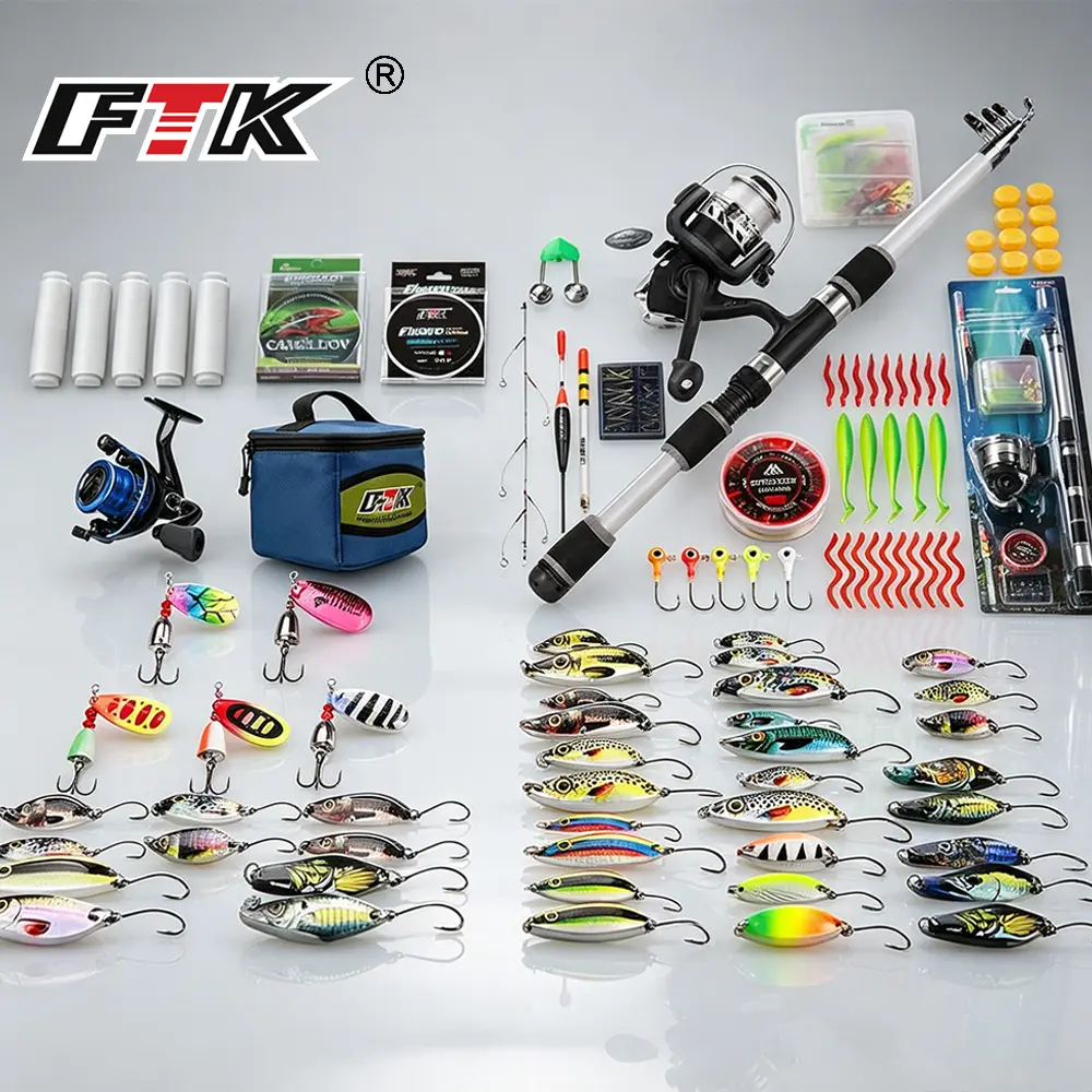 FTK Telescopic Fishing Rod Full Kit Lure Fishing Combo Set