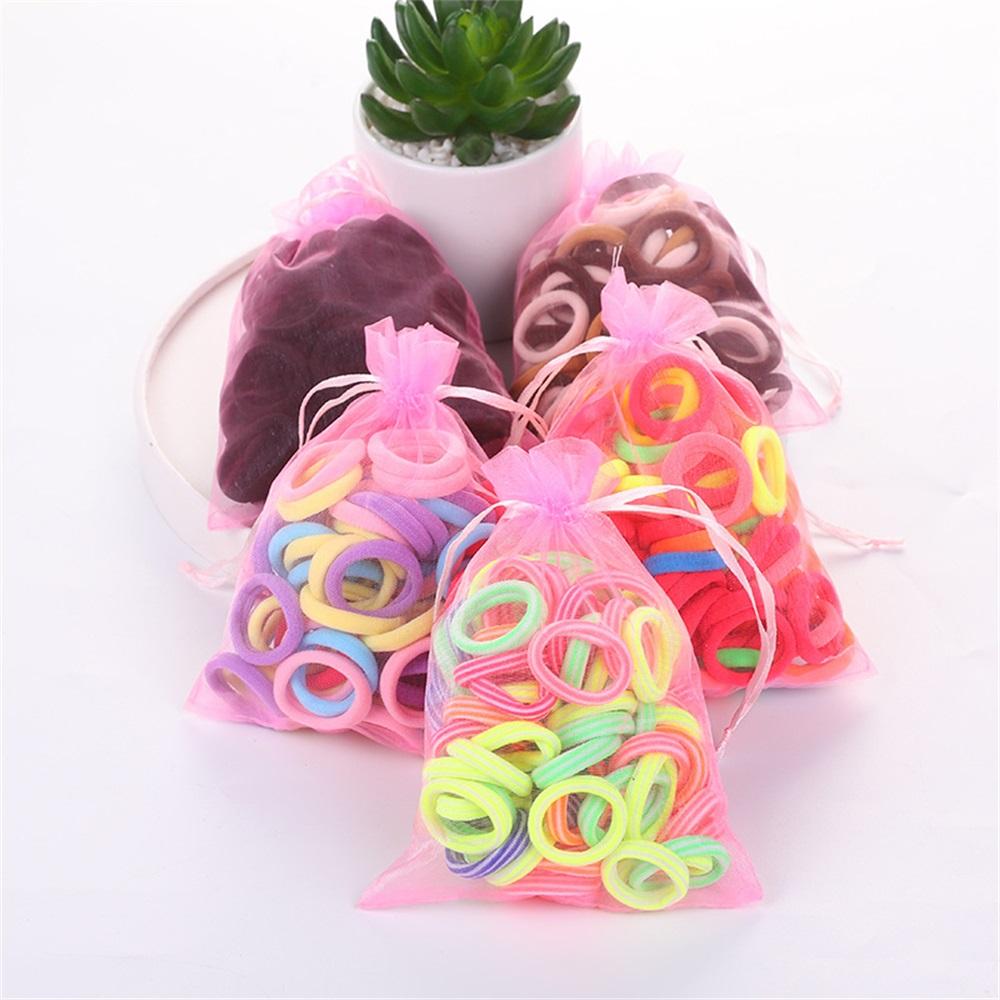 Simple Style Plain Color Elastics Hair Tie Set, Casual Versatile Ponytail Hair Accessories for Women & Girls, Minimalist Hairstyles Headwear Rubber Bands Suitable for Thick Hair