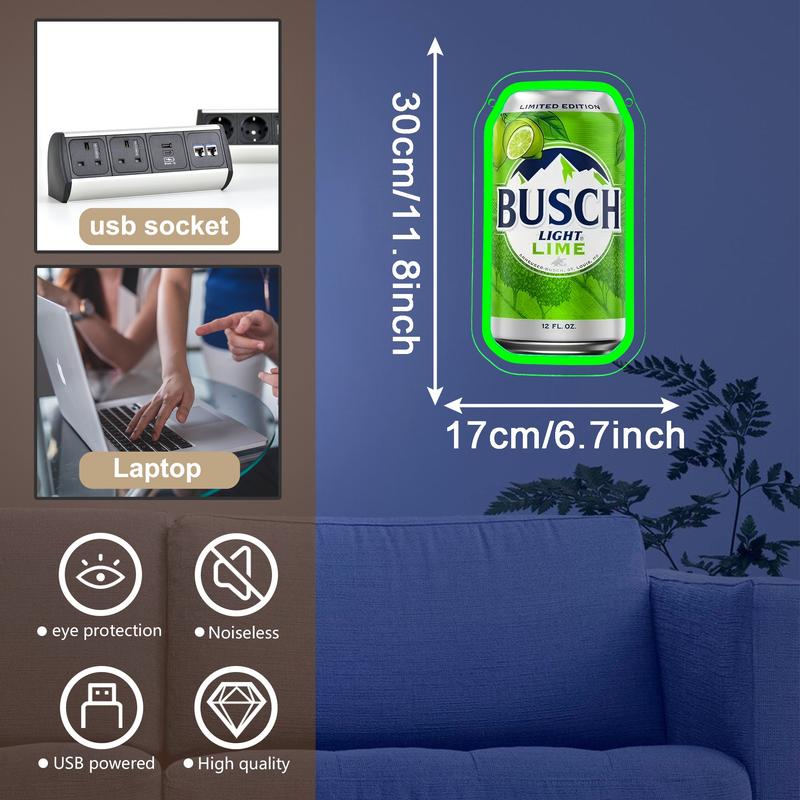 Busch Lime Beer Led Neon Sign for Wall Decor, Neon Lights for Bedroom Led Signs Suitable for Man Cave Bar Pub Restaurant Christmas Birthday Party Gift Led Art Wall Busch Lime Beer Led Neon Sign for Wall Decor, Neon Lights for Bedroom Led Signs Suitable for Man Cave Bar Pub Restaurant Christmas Birthday Party Gift Led Art Wall