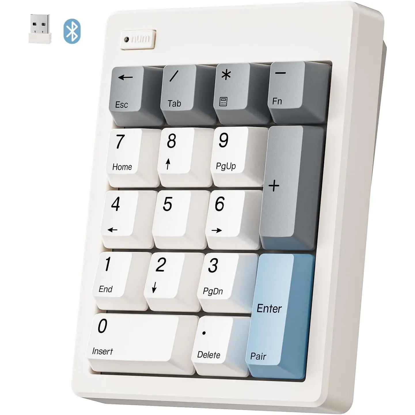 FD17 Compact Mechanical Numpad, Sound-Damped Synthetic Design, Requires AAA Batteries, for Excel Financial Data Entry & Data Input