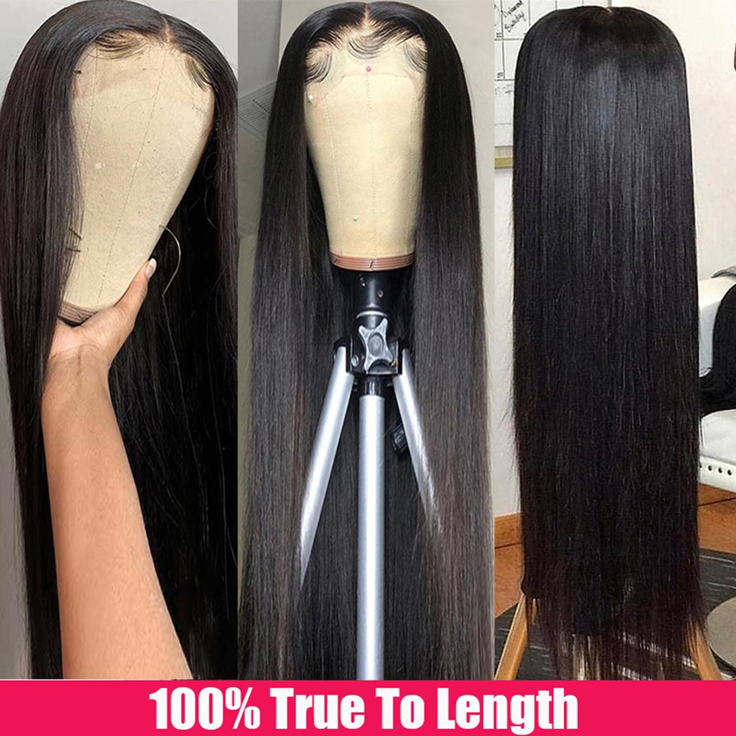 13x4 Straight Lace Front Wigs Human Hair 180% Density HD Transparent Straight Frontal Wig for Women Glueless Straight Wigs Pre Plucked with Baby Hair