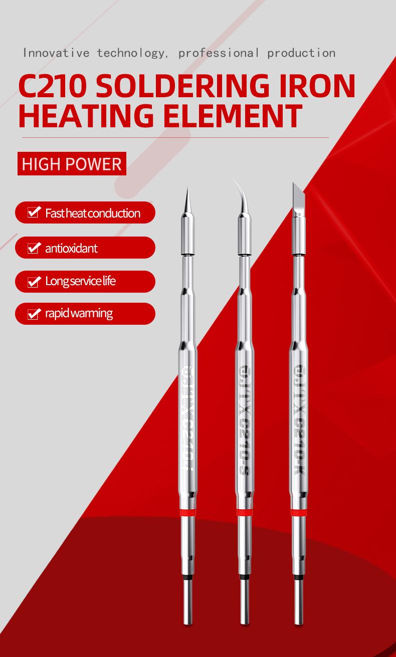 JTX C210 Soldering Iron Tips C210-I-IS-K 3in1 Kits for T210 Handle Mobile Phones Soldering Station Welding Tip Tools Set