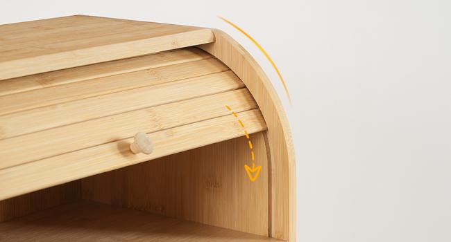HOOBRO Natural Bamboo Bread Box for Kitchen Countertop, 2 Tier Roll-Top Bread Bin, Food Storage Box, Storage Cabinet, for Kitchen, Dining Room HOOBRO Natural Bamboo Bread Box for Kitchen Countertop, 2 Tier Roll-Top Bread Bin, Food Storage Box, Storage Cabinet, for Kitchen, Dining Room