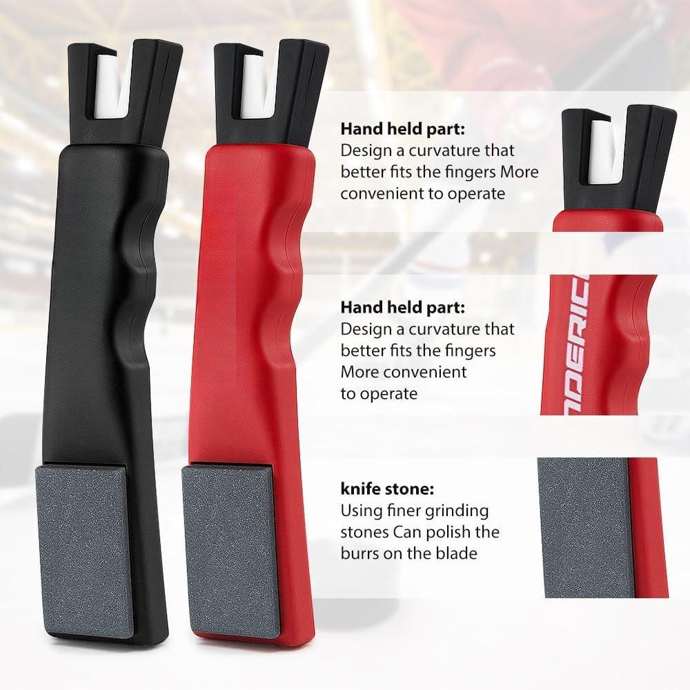 Ice Skate Sharpener, Handheld Ceramic  Sharpening Tool with Honing Stone for Hockey Skates