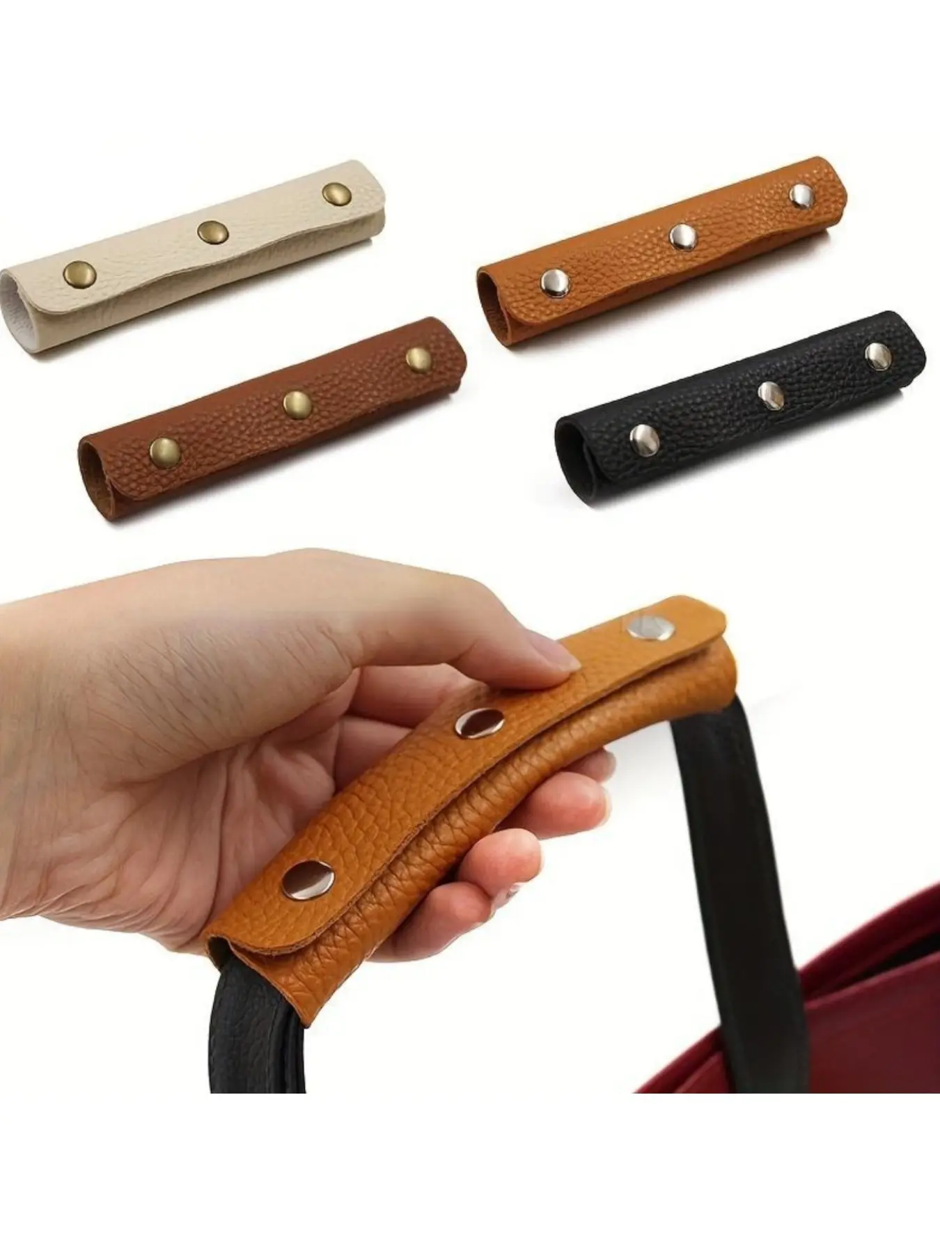 2pc High-Quality Leather Bag Handles, Ergonomic Design for Comfort, Durable and Stylish, Perfect for Shopping and Travel Bags
