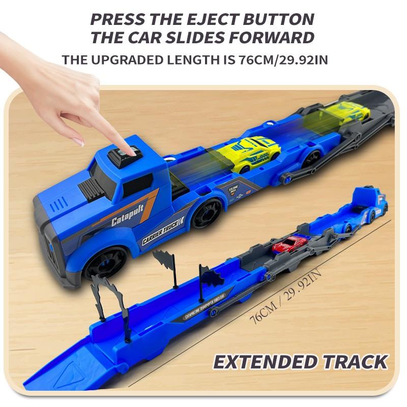 5pcs Deformation Launch Car Set, Foldable Track Vehicle, Storage Cars, Extensible Tracks, Multiple Colors, Boys Toy Gift