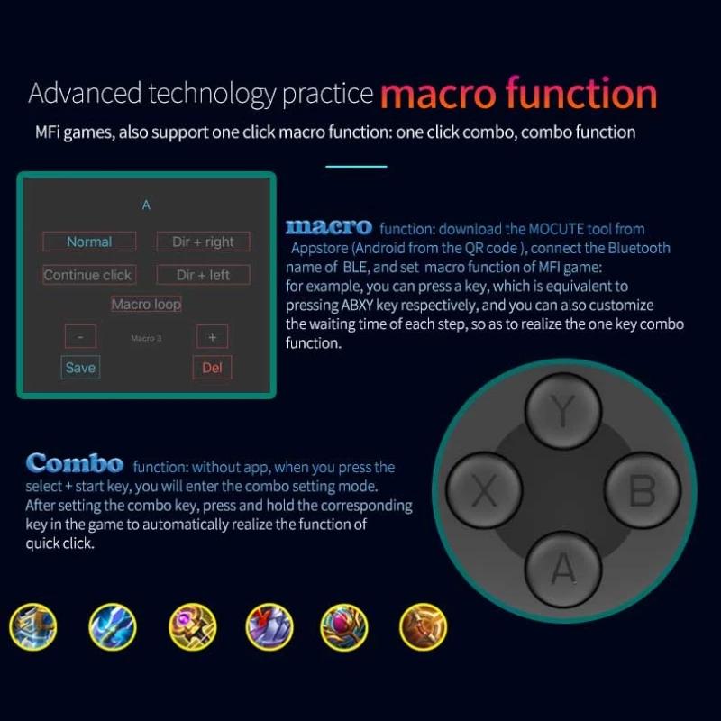 Wireless Game Controller Compatible with iPhone & Android, 1 Count Wireless Bluetooth-compatible Mobile Gamepad, Game Controller for Android & IOS 13.4, Mobile Gaming Controller