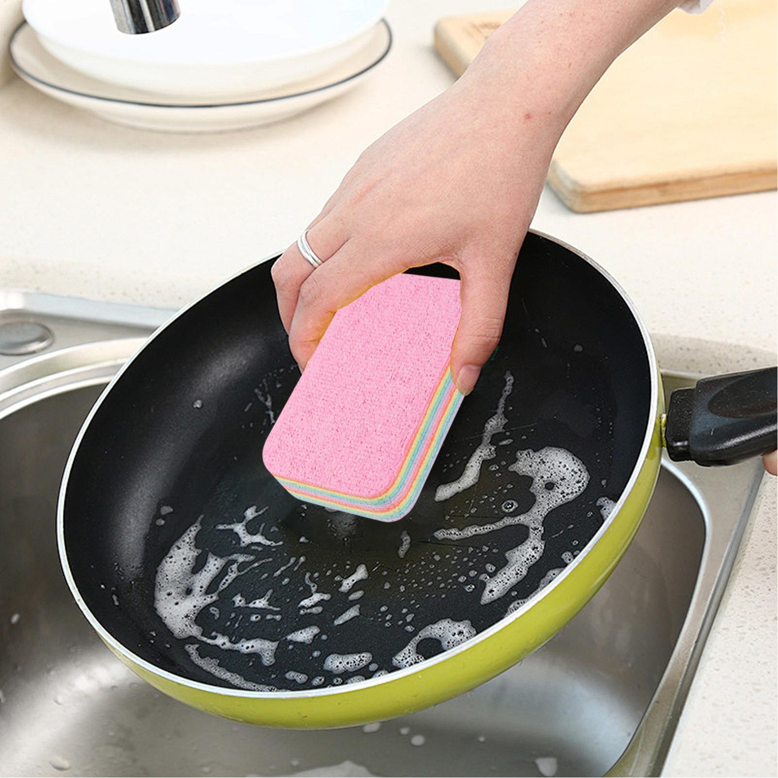 Peelable Layer Cleaning Sponges 12-Ply Reusable Microfiber Dish Towels Highly Absorbent Scrub Rags for Kitchen Multi-Use Sponges