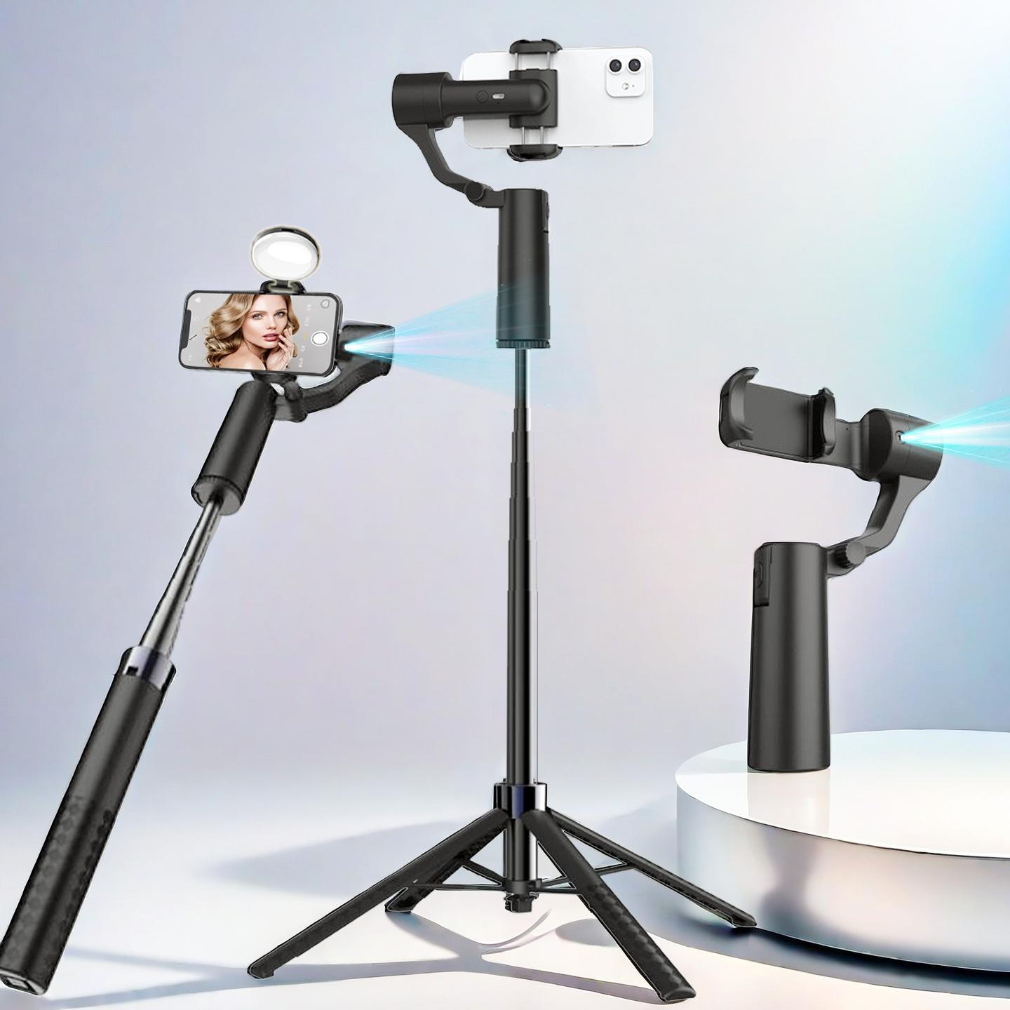 Dual-Axis Ai Face Recognition Gimbal with Tripod Stand, Phone Stabilizer, Handheld Gimbal, 360° Follow Focus, Anti-Shake, Videography Equipment, Christmas Gift