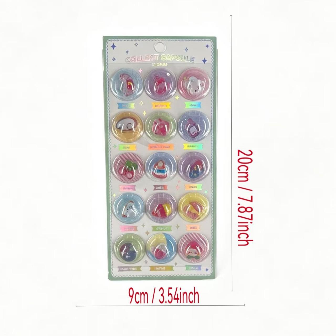 Cute 3D Resin Mini Capsule Stickers, DIY Phone Case Accessories, Tiktok Trendy Cartoon Decor, Keychain Hairclip Earring, Kids Craft Gift