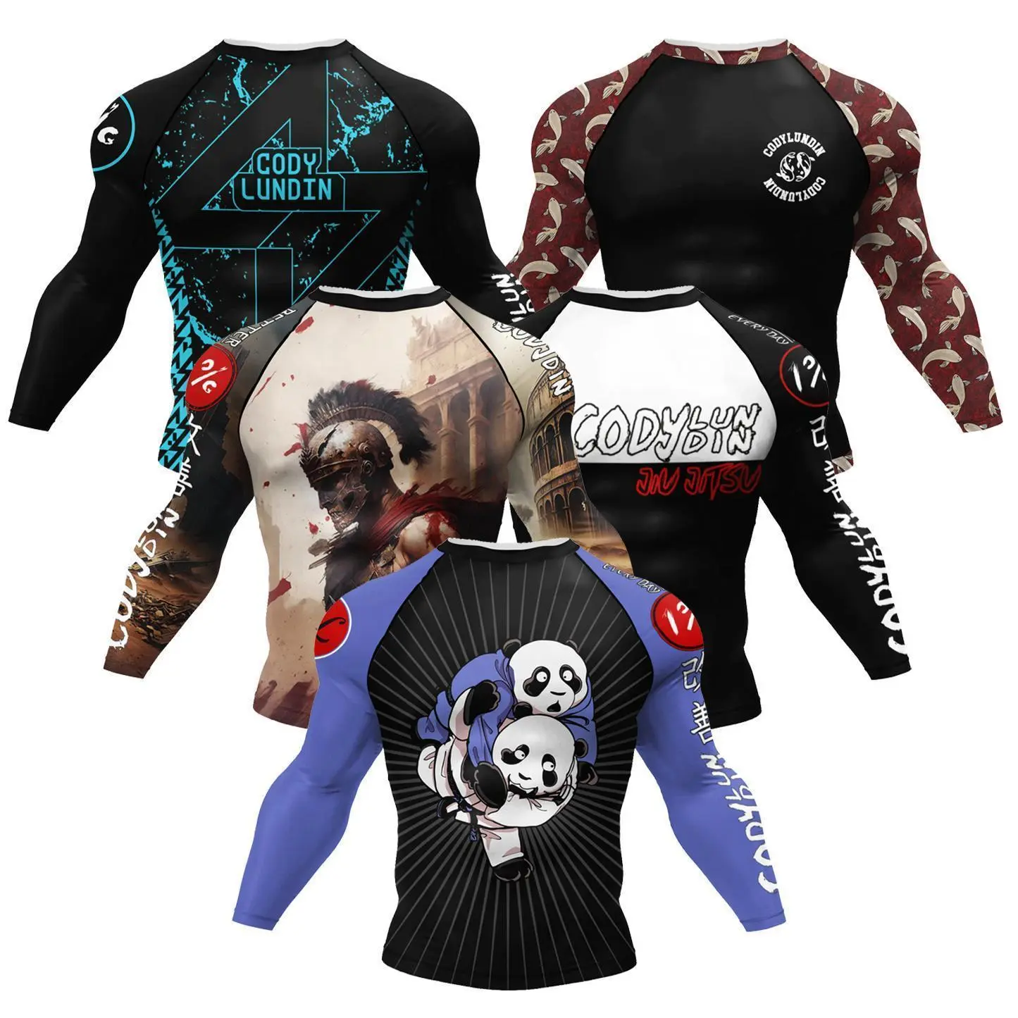 Cody Lundin Custom Unisex Crew Neck Long Sleeve Compression Rashguard - Breathable, Lightweight, Slim-Fitting, Quick-Drying Camo No Gi Fitness Wear for BJJ