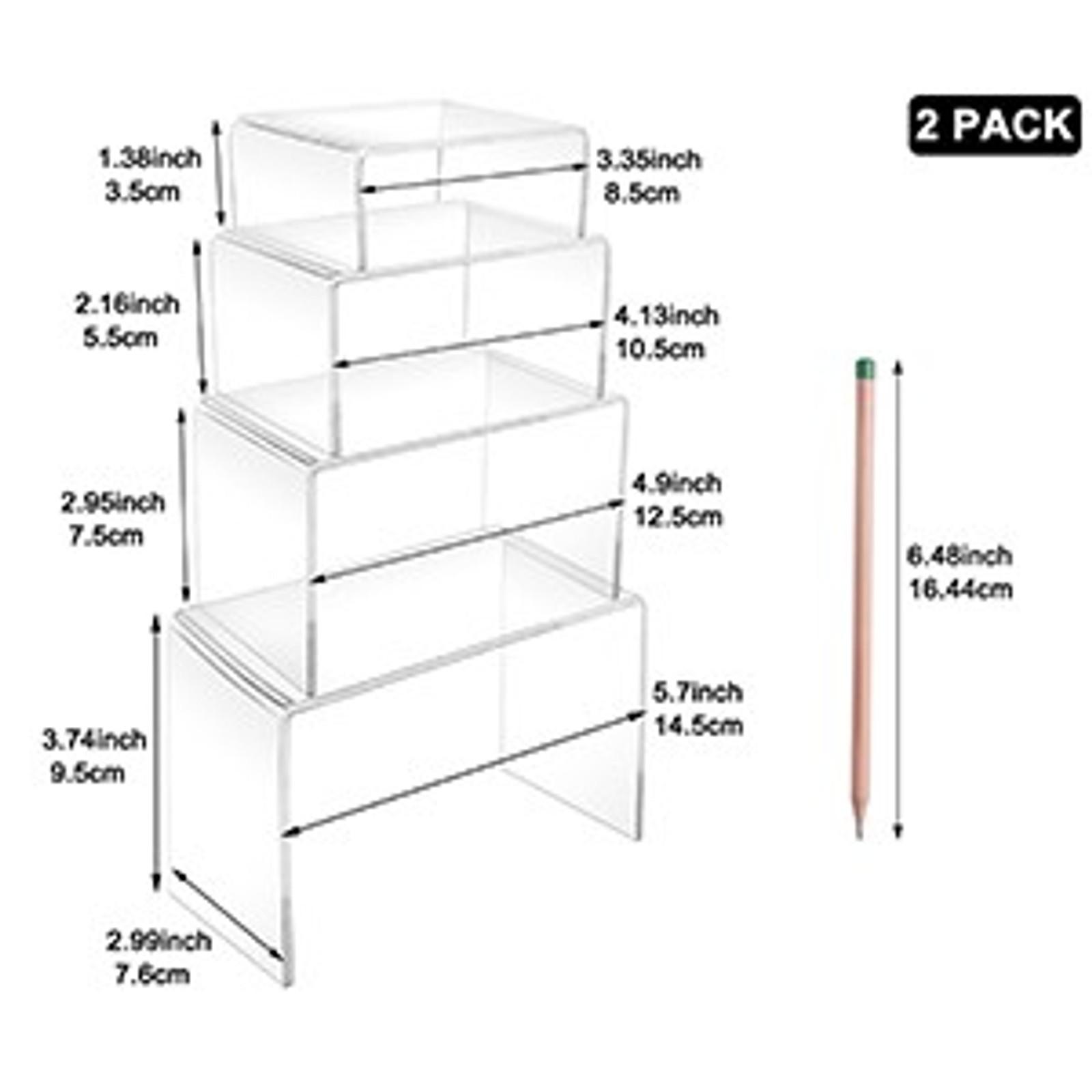 8Pcs Clear Acrylic Display Risers (6", 5", 4", 3") Transparent Product Stand, Cupcake Holder Dessert Display Showcase Stands, Candy Bar Risers, Acrylic Lifts Display for Figures