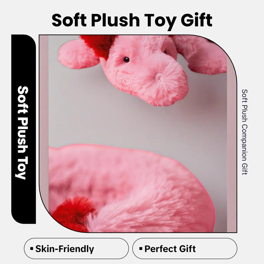 Heart Dragon Plush Toy, Soft and Cuddly Stuffed Animal, Perfect Gift for Kids, Birthday Present, Girls Party Favor