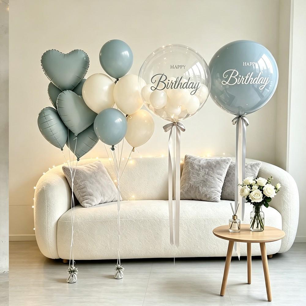 Blue Latex Balloon Set, Bubble Ball Kit with Small Balls, Perfect for Birthday Parties, Anniversary, Baby Shower, Gender Reveal, Balloon Decorations