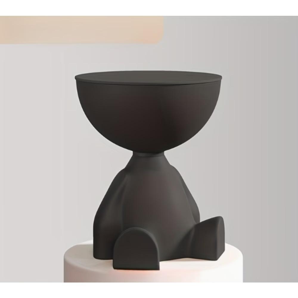 Multifunctional small round-edge table. A mini bear side table suitable for small spaces, a portable and compact bedside table. A space-saving household item for modern-style bedrooms, dormitories, and living rooms