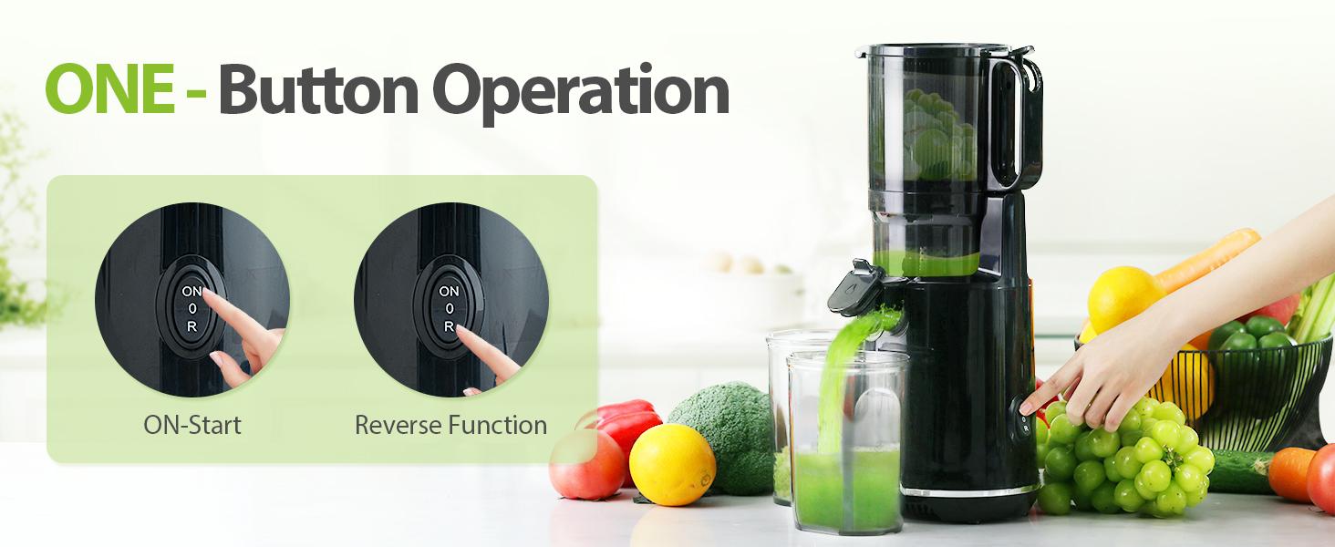 Aeitto Max5 Juicer, Cold Press Juicer with 5.8" Large Feed Chute,1.7L Large Capacity, 250W Whole Masticating Juicers for Vegetable and Fruit, High Juice Yield, Easy to Clean with Brush, Ice Fruit, BPA-Free, Smart recipes App