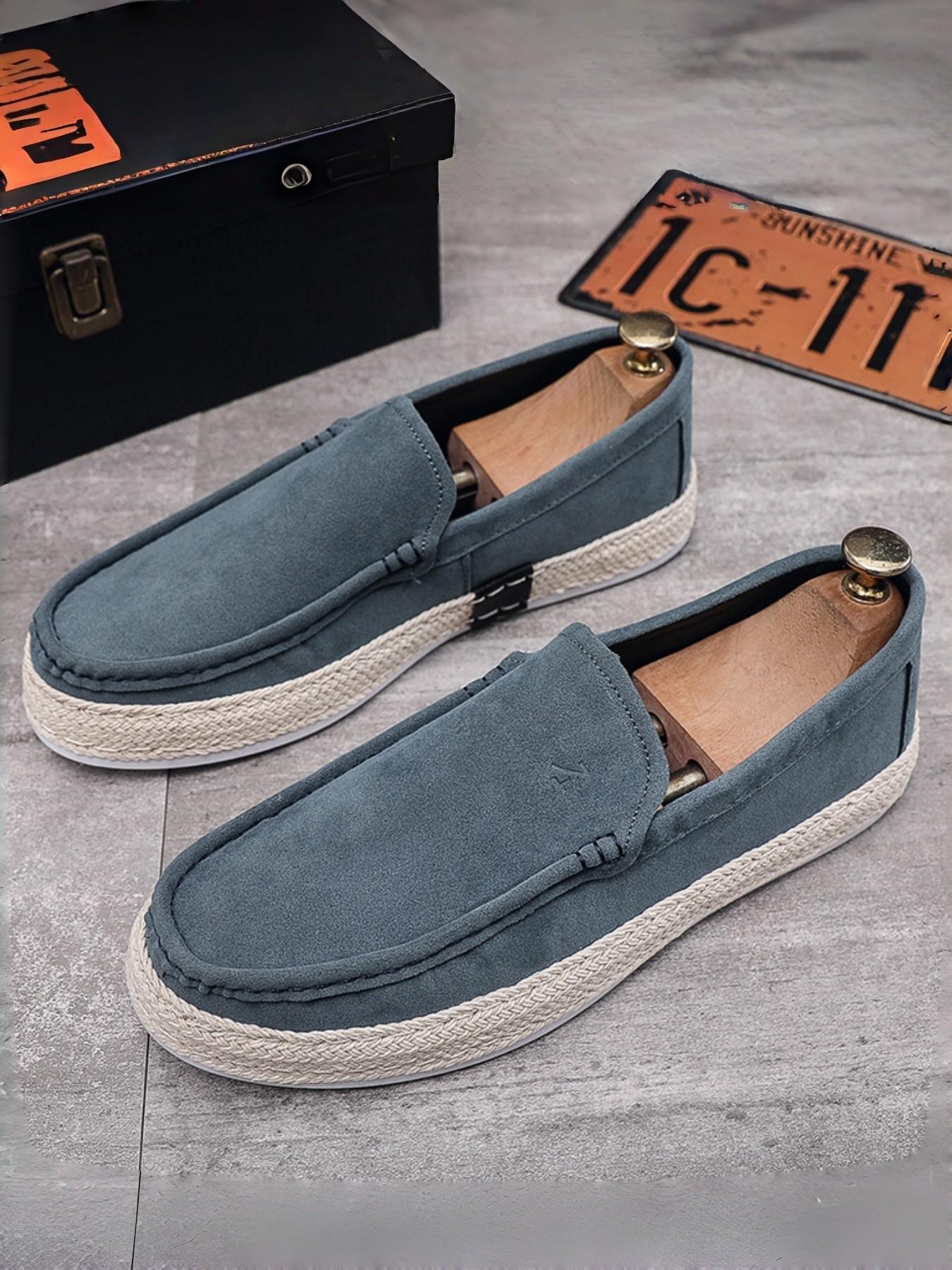 New Men's Casual Loafer Shoes, Woven Retro Trendy Straw Boat Shoes, Lightweight Comfortable Low-Top Slip-On Sneakers