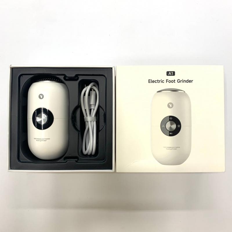 Electric Foot Callus Remover Grinder - Rechargeable Pedicure Tools Callus Remover for Feet Foot Scrubber File Foot Care with 3 Speeds 2 Stainless Nail Art Nail Cutics Cleansing White Manicure Set Long Lasting Salon Water Proof Cleanser