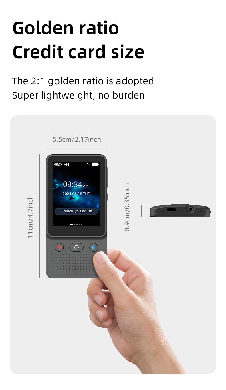 2026 Newest Portable AI Language Translator Device, 138 Languages AI Offline/Group/Phone Translation Device Two Way Real-Time Voice,Upgraded Chip for Travel Business Learning traductor de voz idiomas Electronic Audio