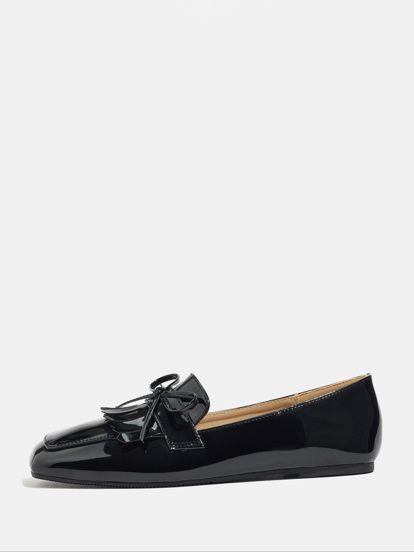 Women's Retro Flat Shoes with Bowknot and Fringe Design, Square Toe Slip-On Loafers for Spring & Fall Fashion