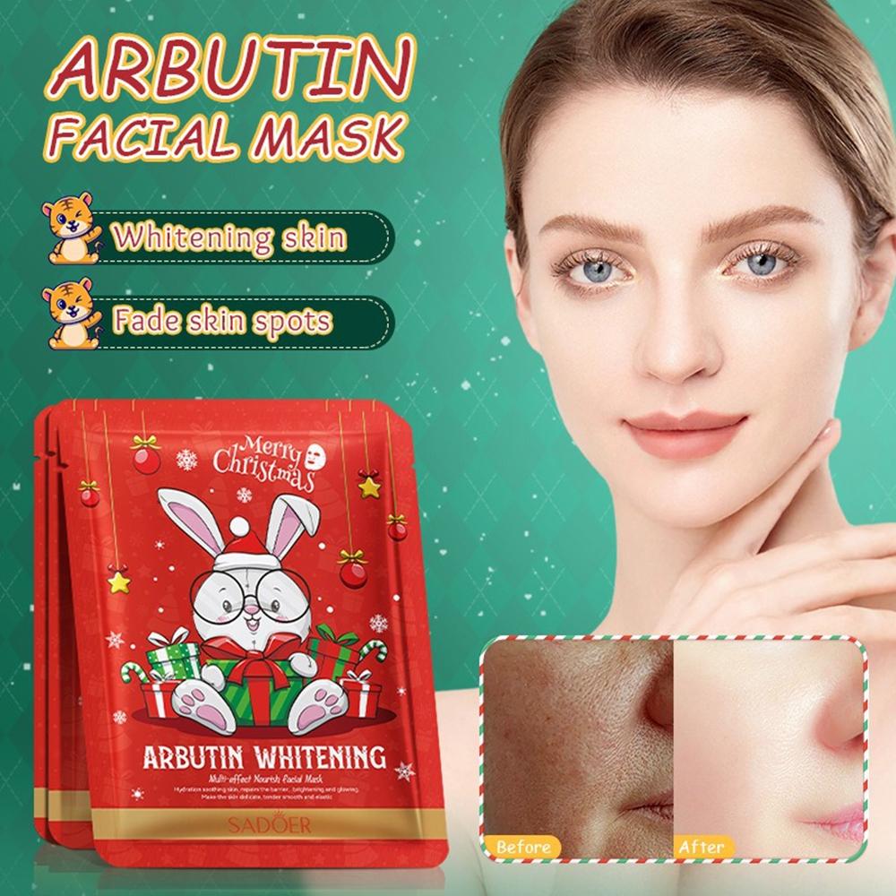 10 Pack Christmas Face Mask 25g Hyaluronic Acid Moisturizing Nourishing Skin Care Daily Skincare Products