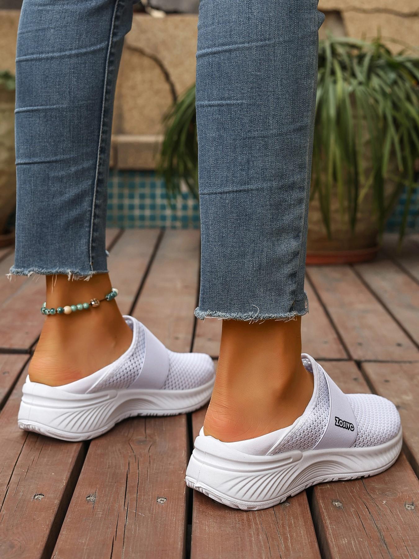 Unisex One-Step Slip-On Casual Sneakers, Lightweight Comfortable Running Shoes, Walking Shoes, Breathable Flyknit Sporty Leisure Footwear, Lightweight Slip Ons