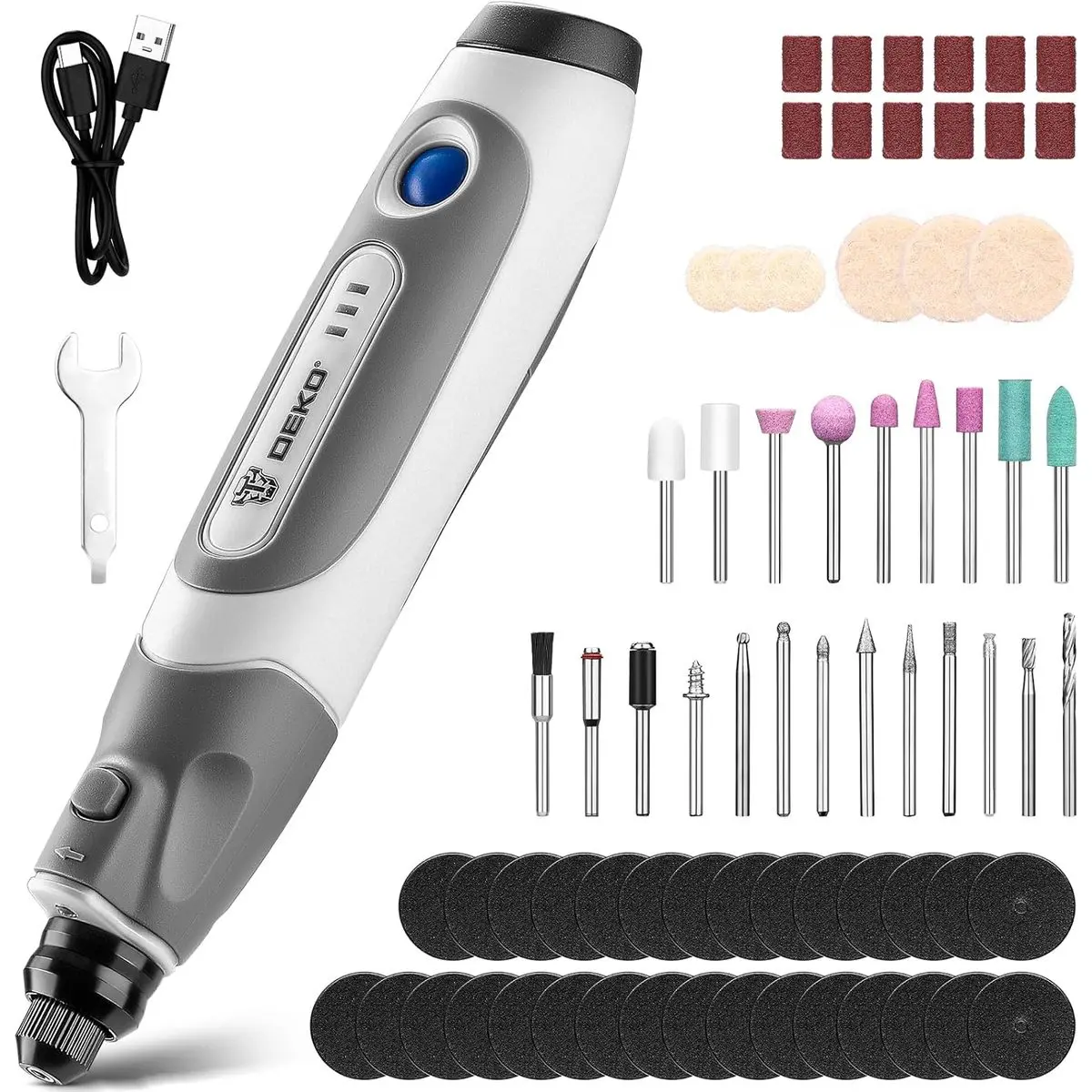 Mini Cordless Rotary Tool, 3.7V Variable Speed with Type-C Charging, 70 Accessories for Sanding, Engraving, Polishing, Drilling, Cutting, DIY Repair, Home Workshop, Blue