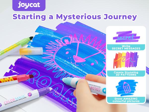 JoyCat 10 Color Changing Highlighter Pens, Dual Tip Magic Markers, Assorted Fluorescent Colors for Art Journaling, Note Taking, School Office Supplies